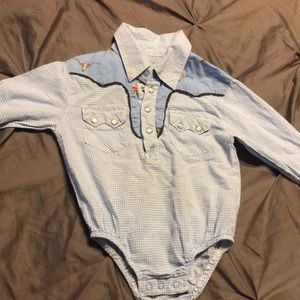 Wrangler baby onesie.